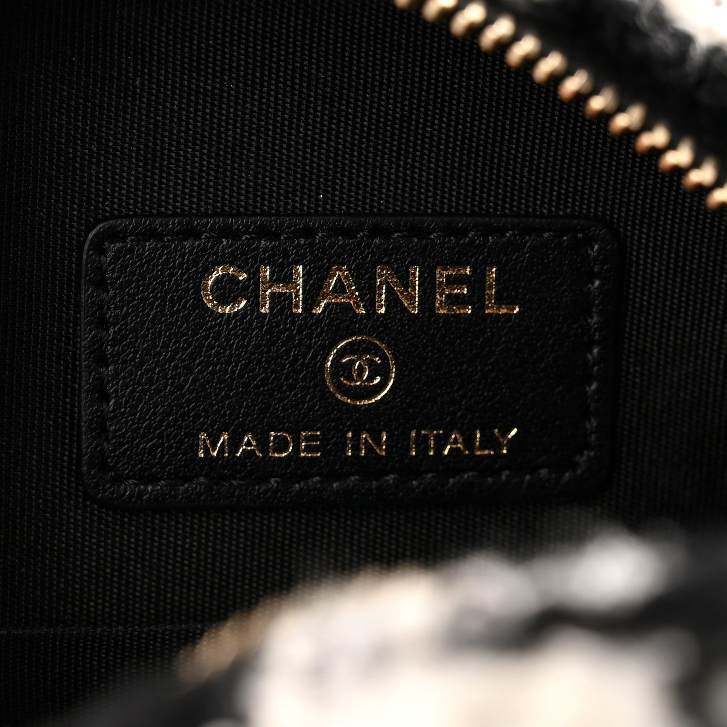 Chanel Tweed Shearling Round Clutch With Chain and Coin Purse Black and White 8 of 14