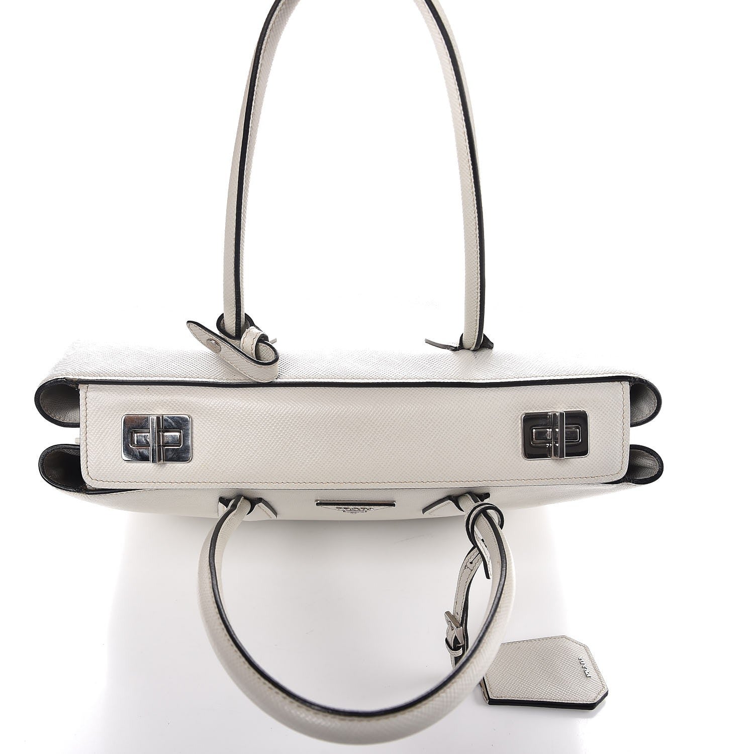 Prada Saffiano Cuir Twin Tote Talco 6 of 14