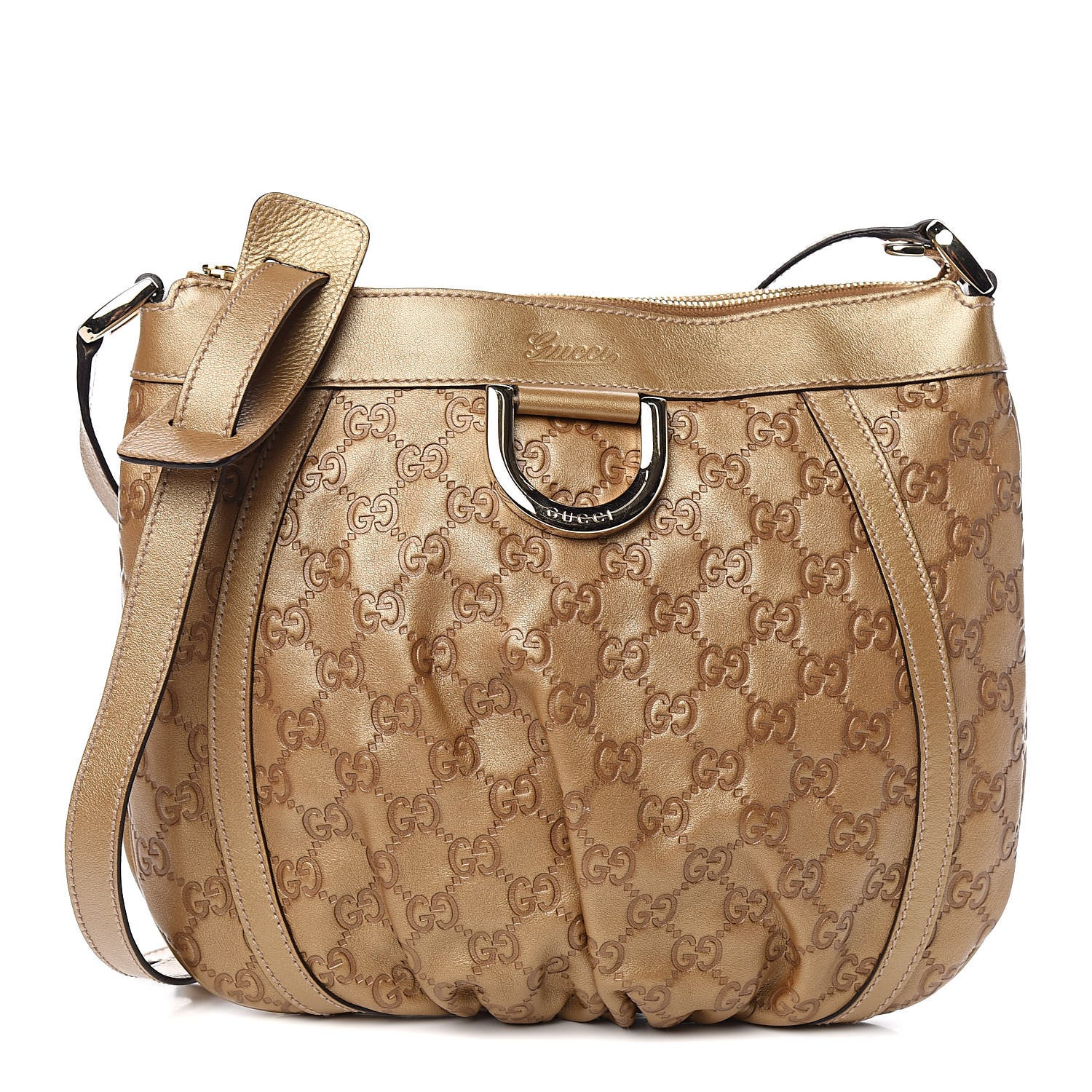 Gucci Guccissima Small D Ring Messenger Gold 1 of 10
