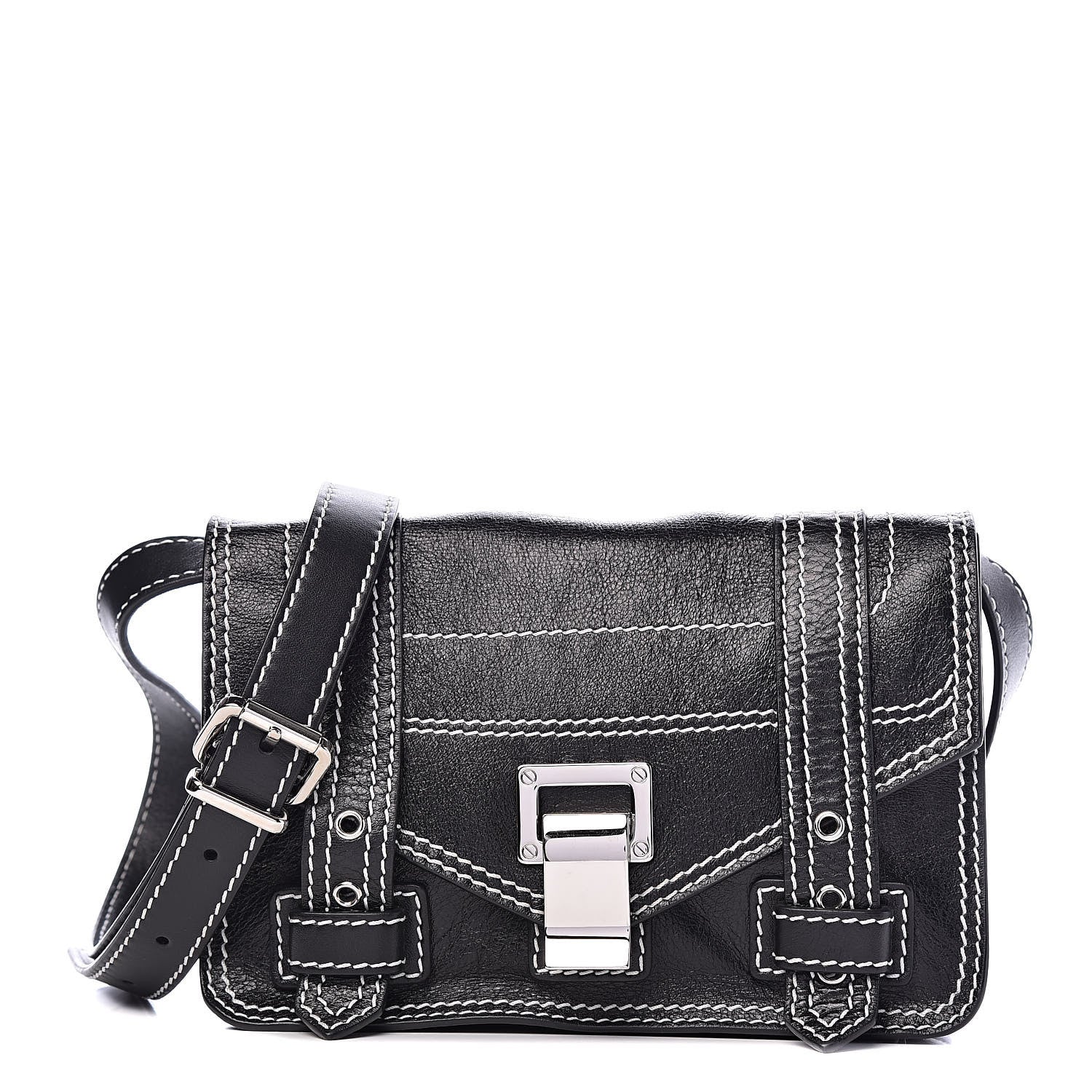 Proenza Schouler Lambskin PS1+ Mini Pouch Messenger Black 1 of 10