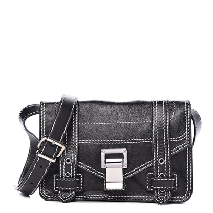 Proenza Schouler Lambskin PS1+ Mini Pouch Messenger Black 1 of 10