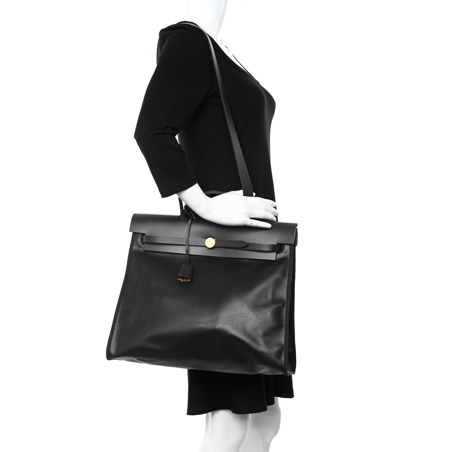 Hermes Toile H Berline Vache Hunter Herbag Zip 39 MM Black Ebene 2 of 9