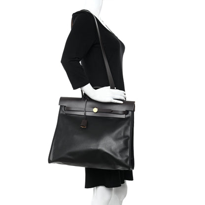 Hermes Toile H Berline Vache Hunter Herbag Zip 39 MM Black Ebene 2 of 9