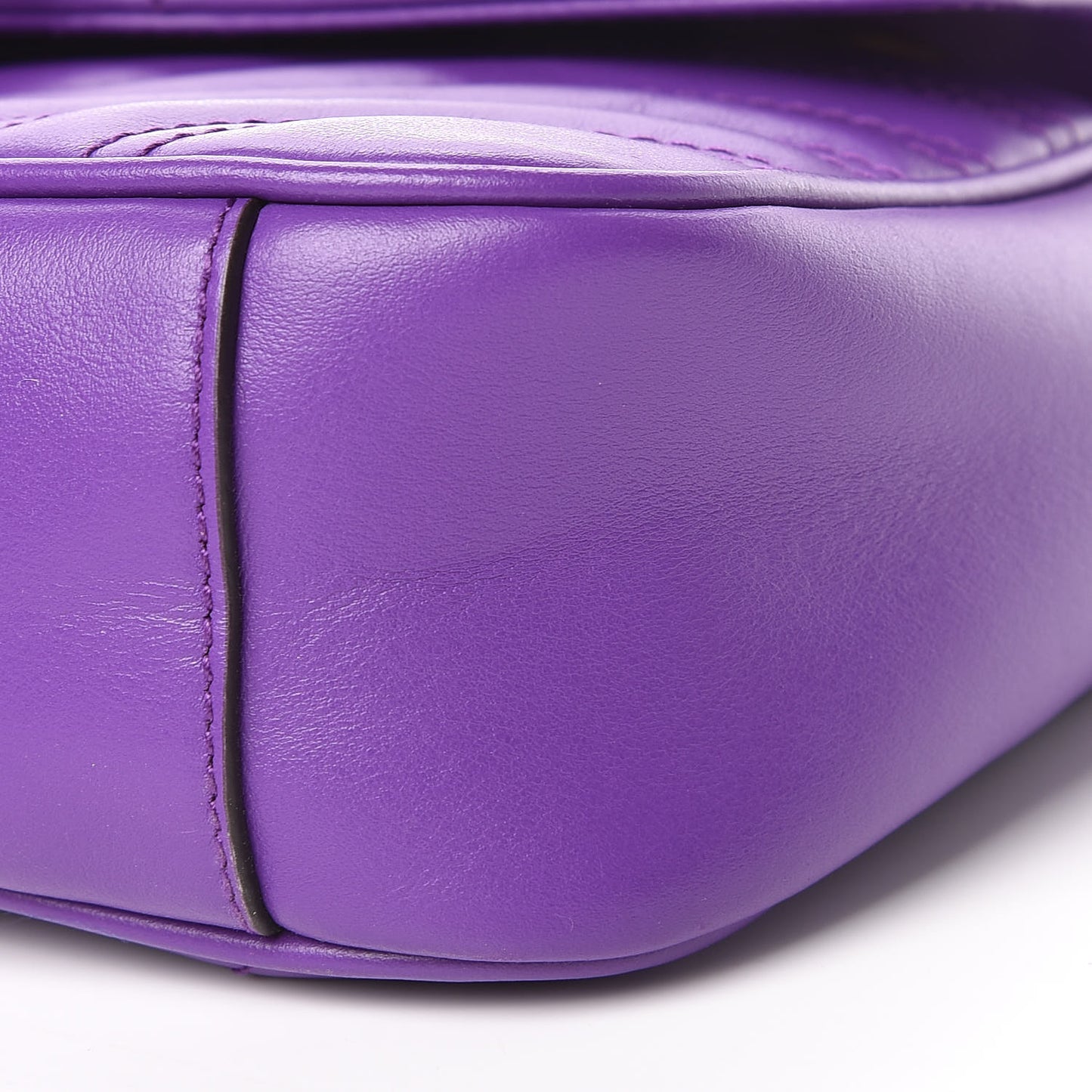 Calfskin Matelasse Mini GG Marmont Shoulder Bag Shine Purple