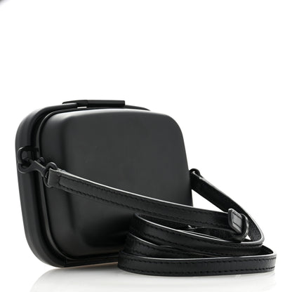 Balenciaga Recycled Plastic Calfskin Embossed Mini Lunch Box Case with Strap Black 3 of 8