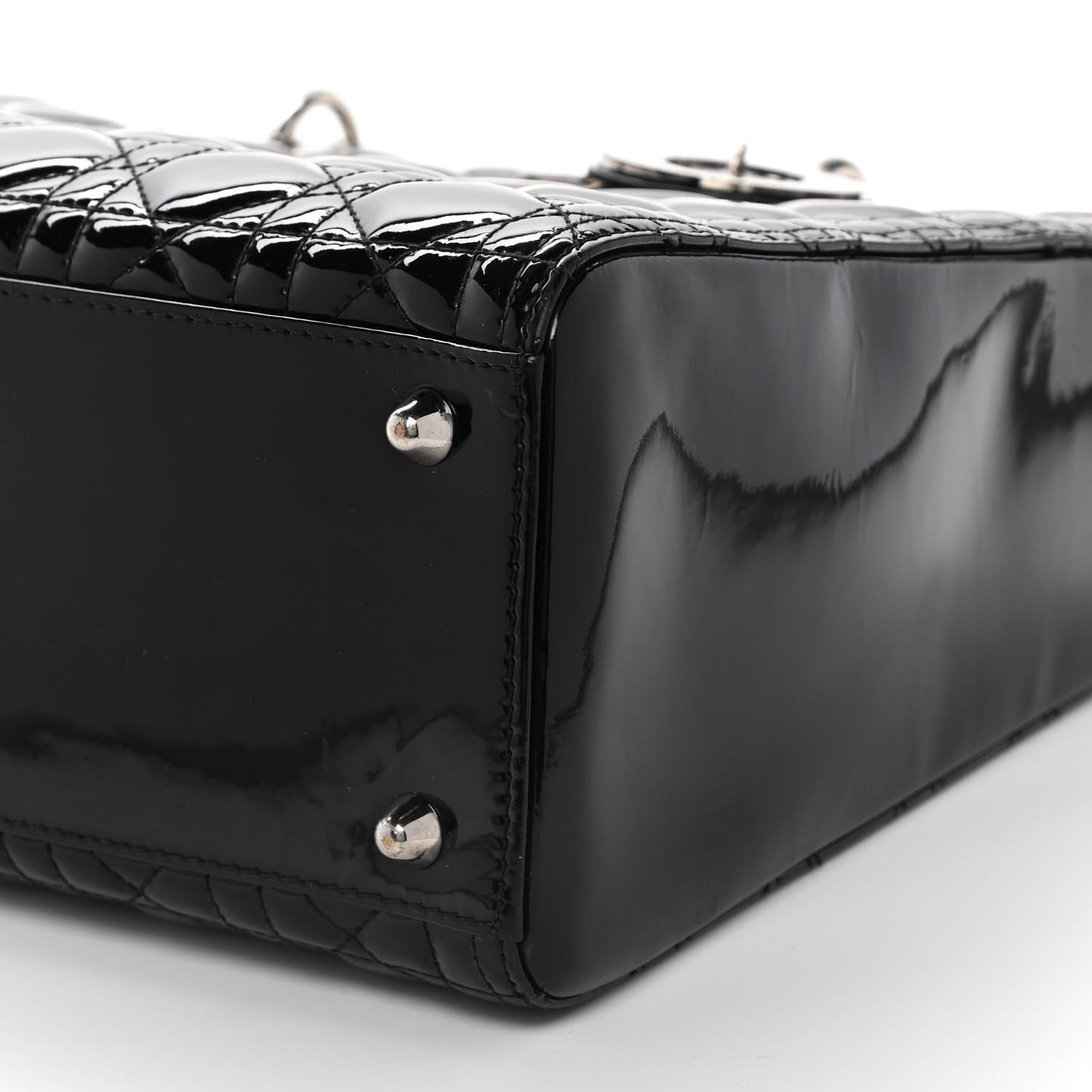 Patent Cannage Large Lady Dior Black