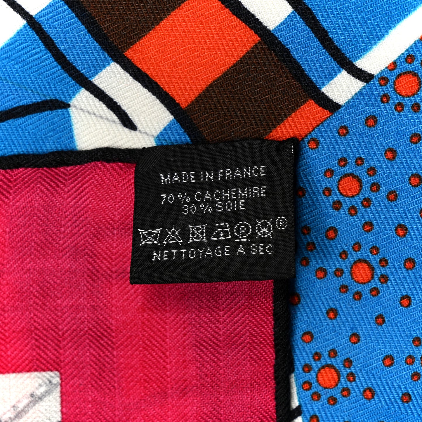 Cashmere Silk American Quilts Shawl 140 Fuchsia Black Multicolor