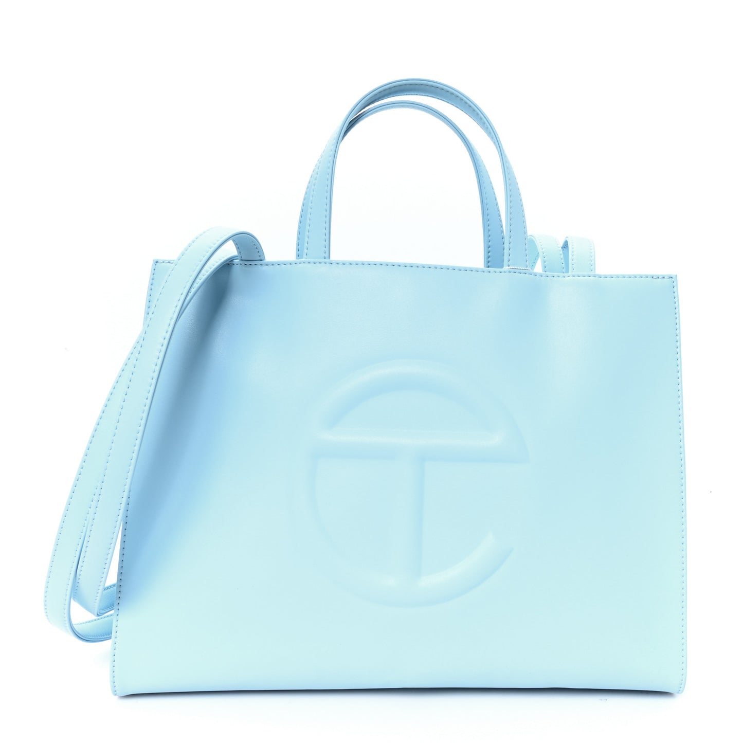 Vegan Leather Medium Shopping Bag Pool Blue