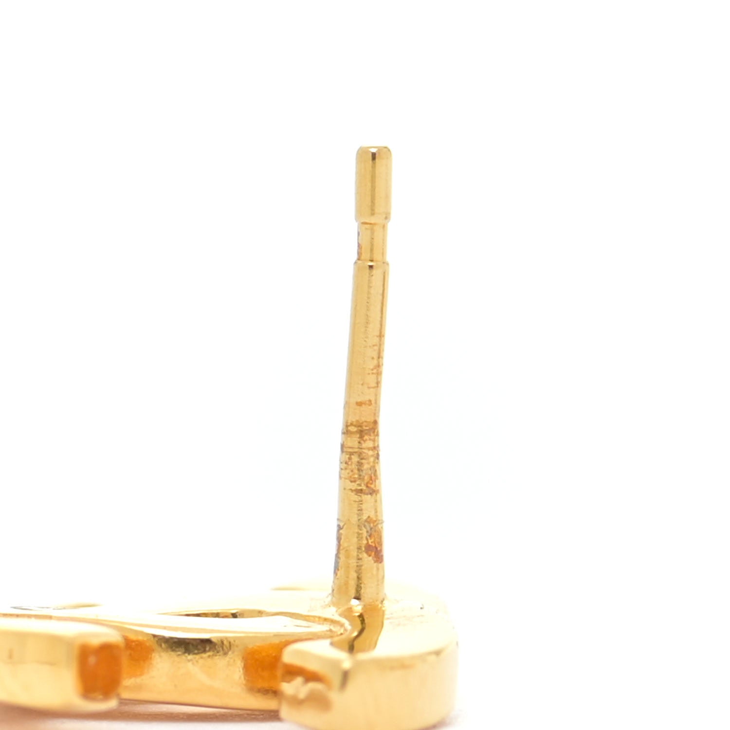 Chanel Metal CC Paris Button Stud Earrings Gold 7 of 7