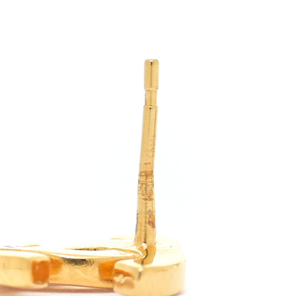 Chanel Metal CC Paris Button Stud Earrings Gold 7 of 7