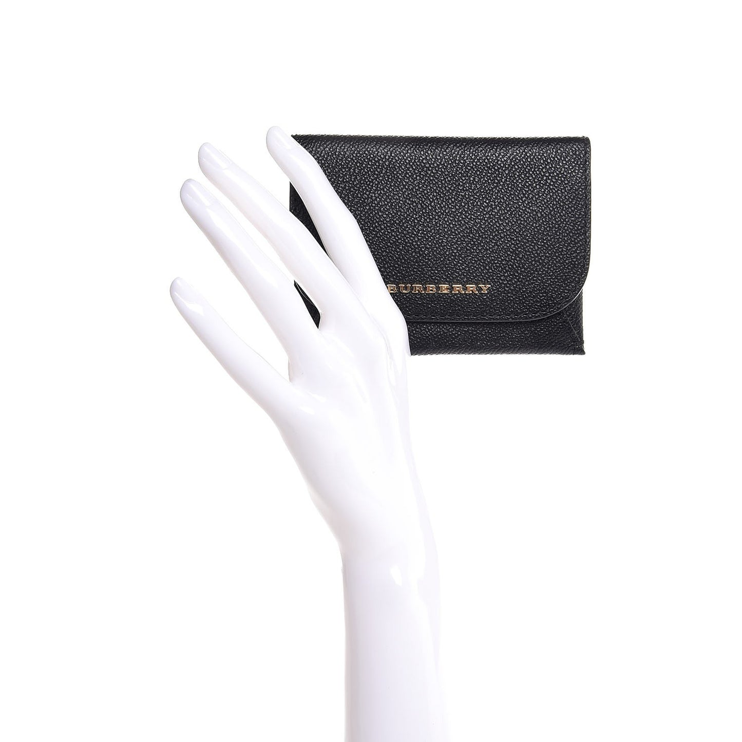 Grainy Calfskin Card Case Black