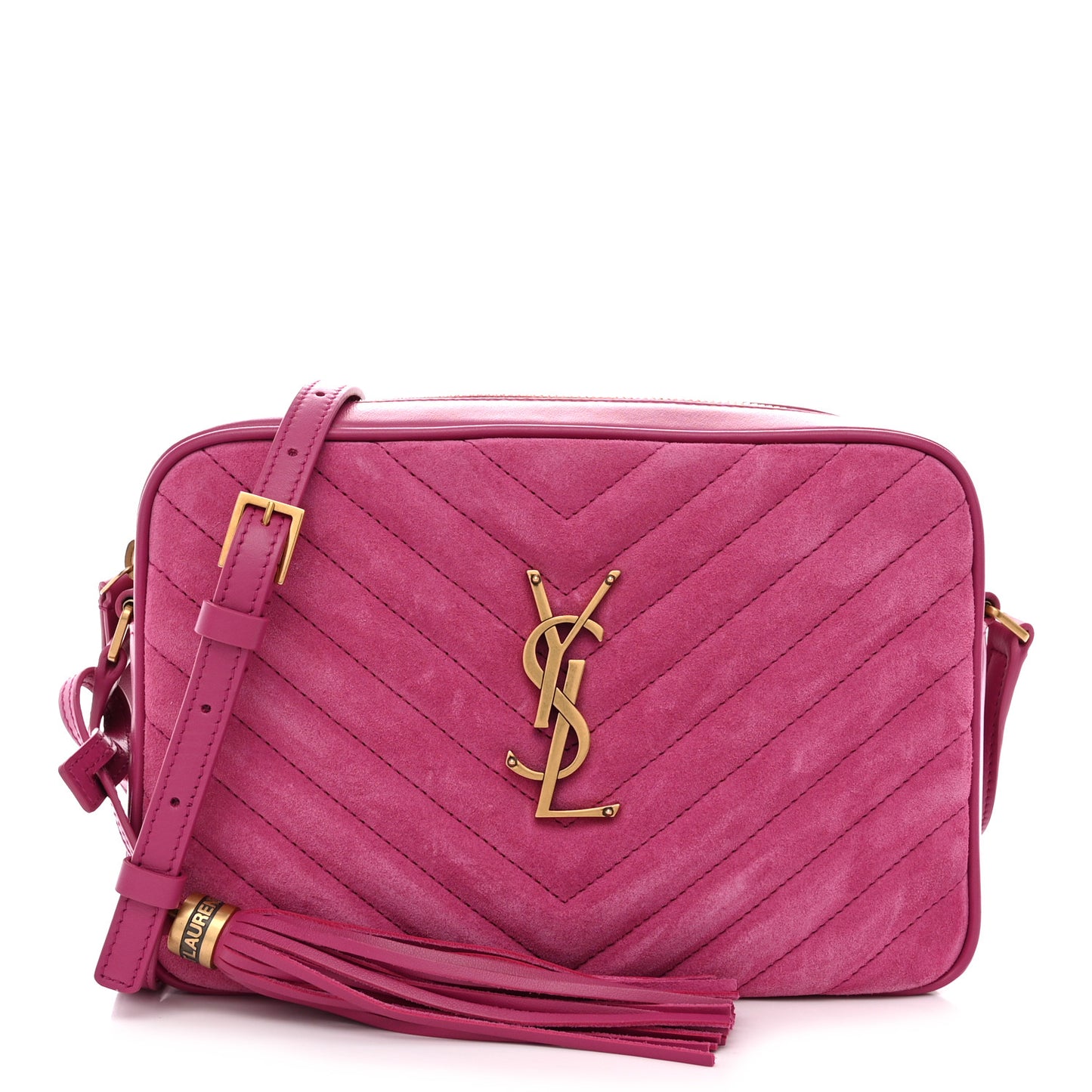 Suede Matelasse Monogram Lou Camera Bag Rose