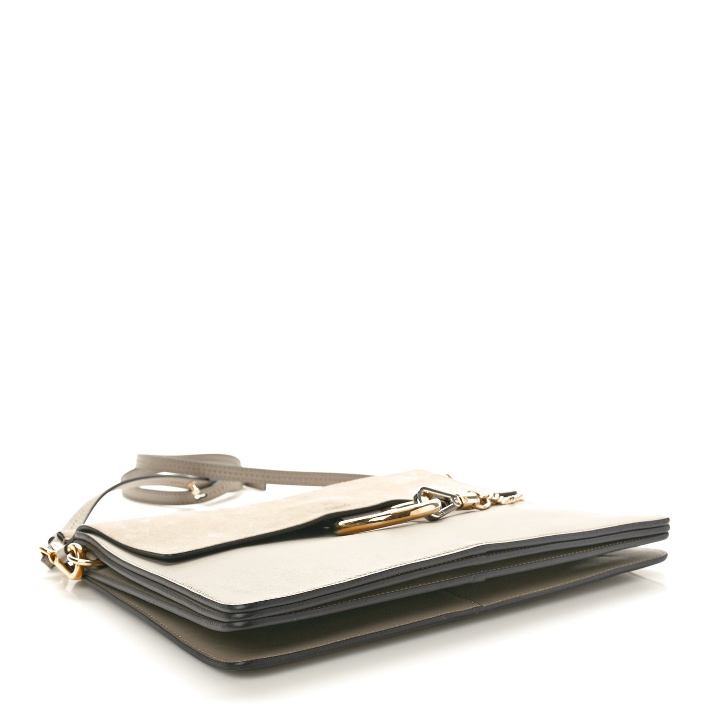 Calfskin Suede Medium Faye Shoulder Bag Motty Grey