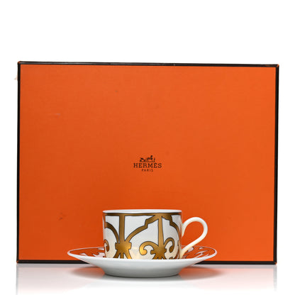 Hermes Porcelain Balcon du Guadalquivir Tea Cup And Saucer Gold 7 of 7