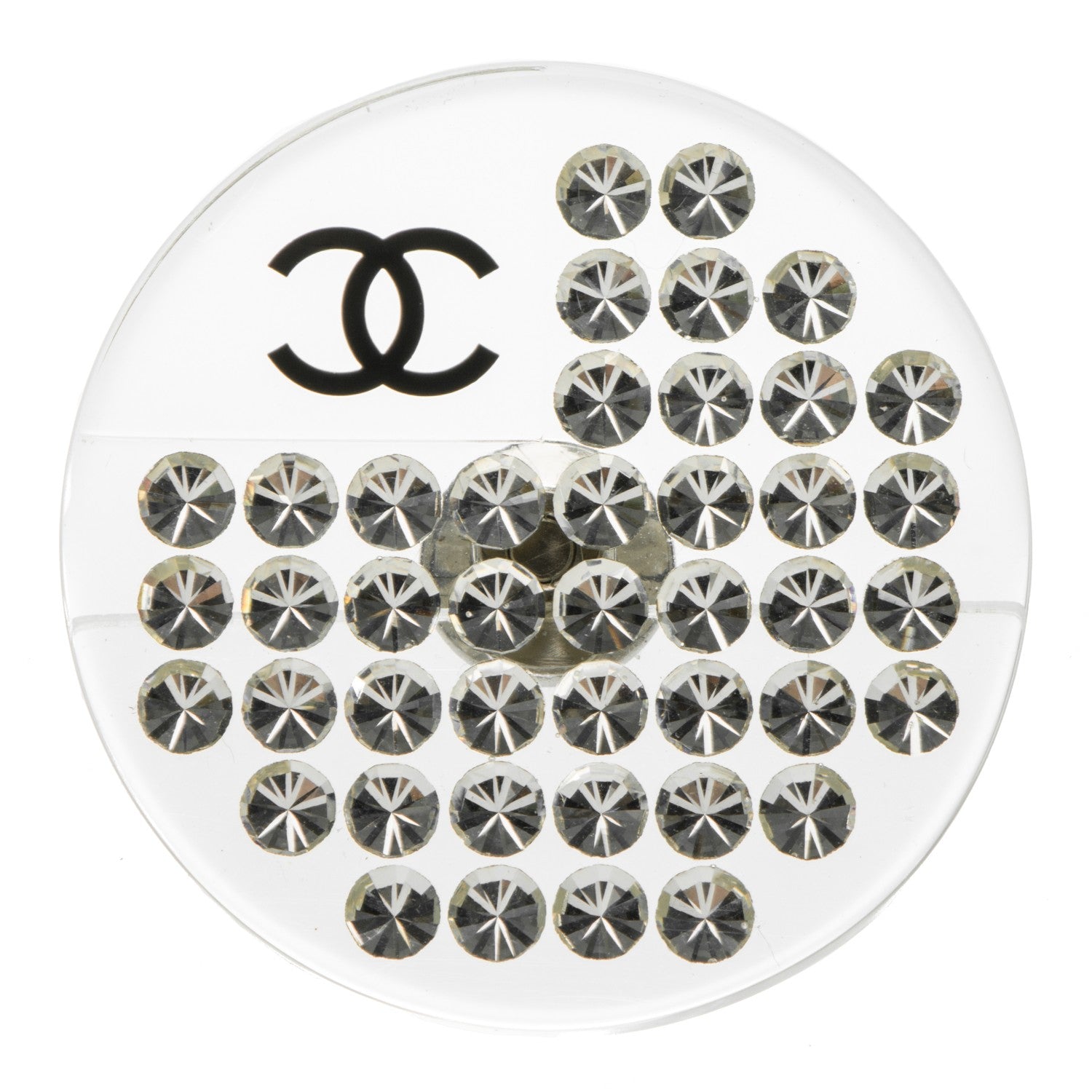 Chanel Resin Crystal CC Brooch Transparent 1 of 4