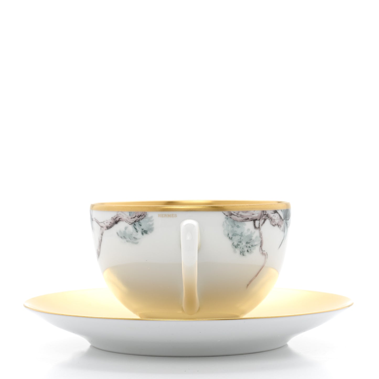 Porcelain Gold Carnets d'Equateur Tea Cup and Saucer