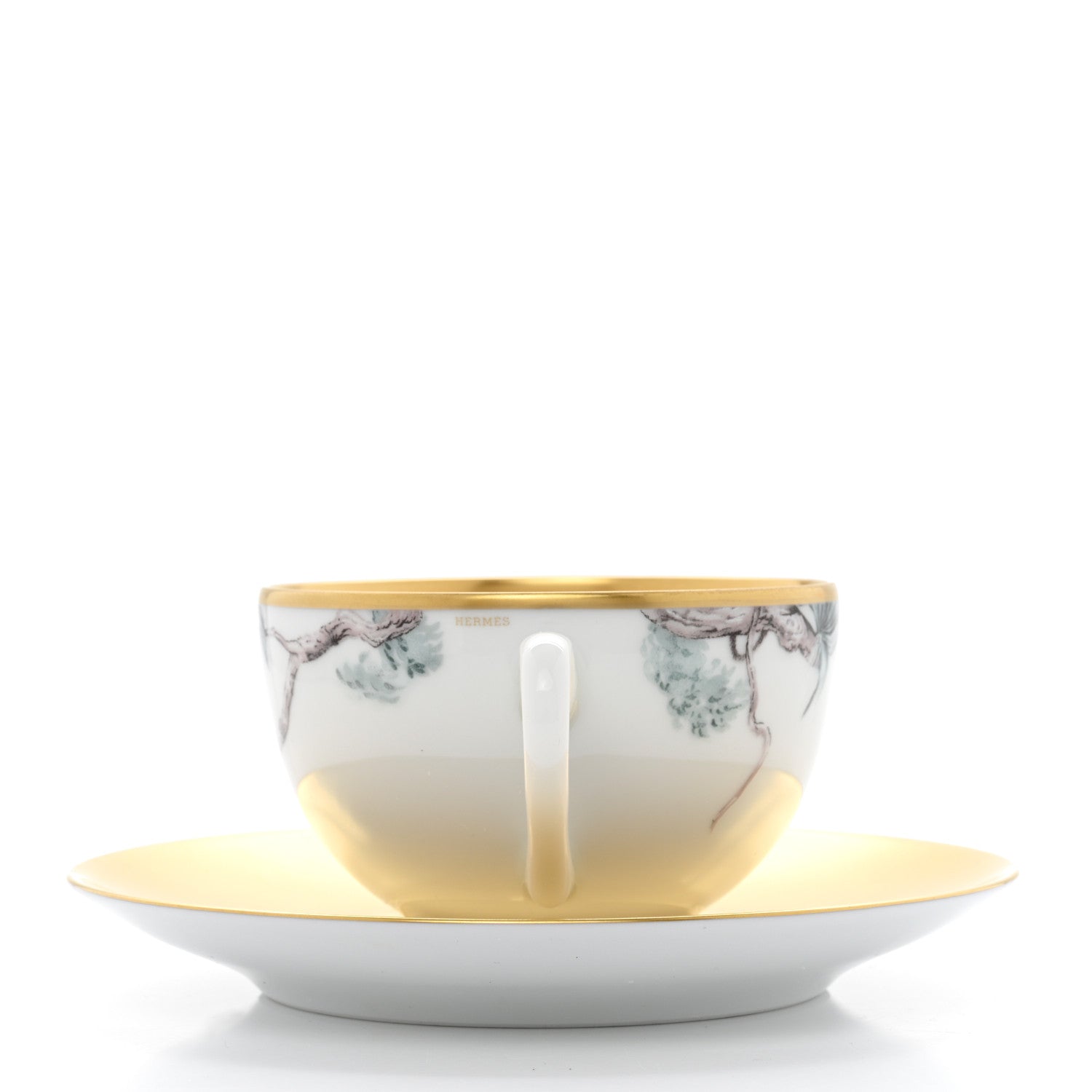 Hermes Porcelain Gold Carnets d'Equateur Tea Cup and Saucer 4 of 10