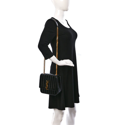 Saint Laurent Patent Calfskin Matelasse Monogram Medium Vicky Chain Bag Black 2 of 8
