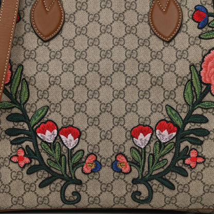 Gucci Soft GG Supreme Monogram Embroidered Crossbody Tote Brown 8 of 11