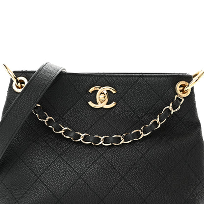 Chanel Caviar Quilted Small City Walk Hobo Black 8 of 10
