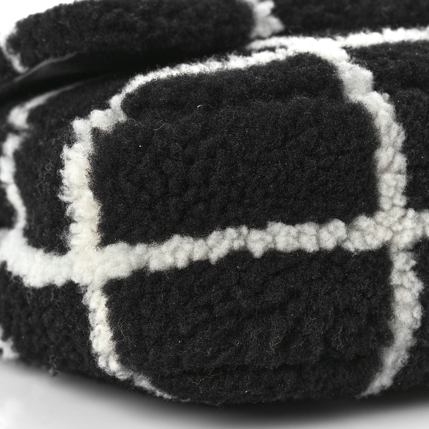 Chanel Shearling Lambskin Large Fluffy Tartan Single Flap Black White 9 of 9