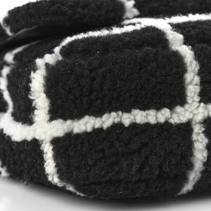 Chanel Shearling Lambskin Large Fluffy Tartan Single Flap Black White 9 of 9