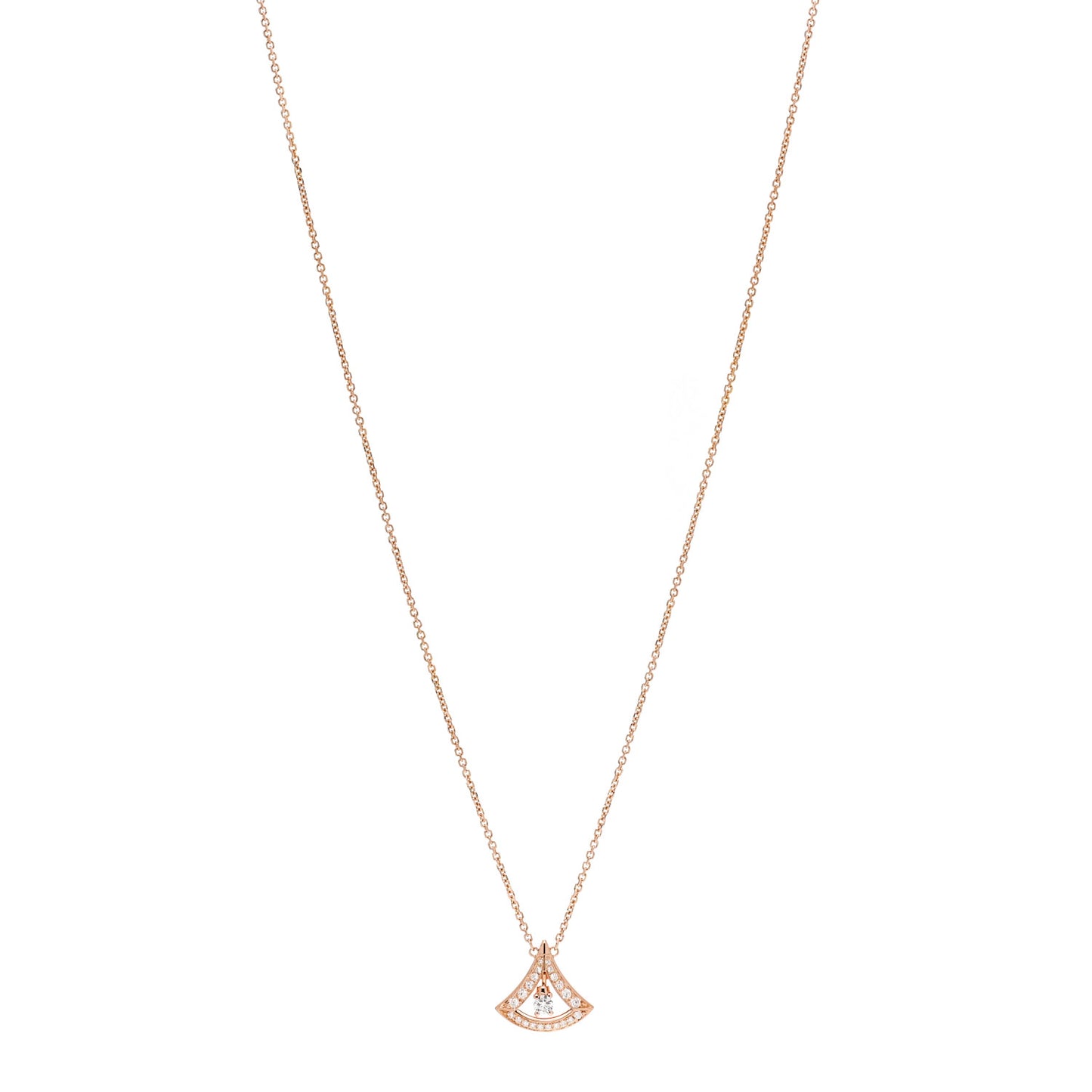 18K Rose Gold Diamond Divas' Dream Openwork Pave Pendant Necklace