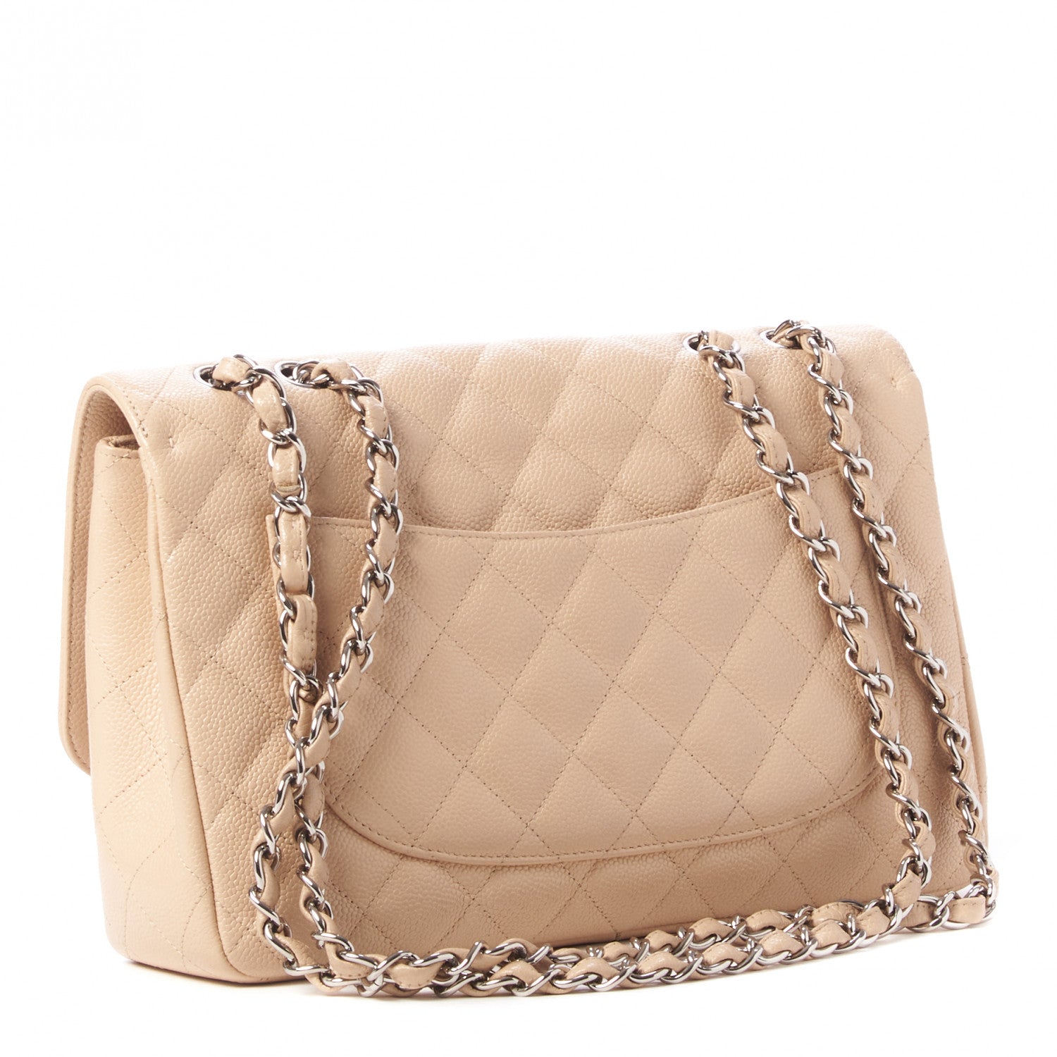 Chanel Caviar Quilted Jumbo Single Flap Beige Clair 3 of 13