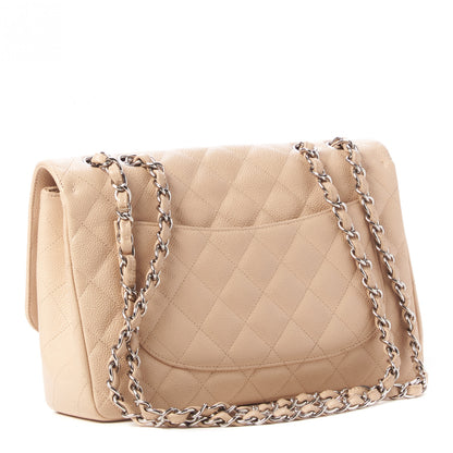 Chanel Caviar Quilted Jumbo Single Flap Beige Clair 3 of 13