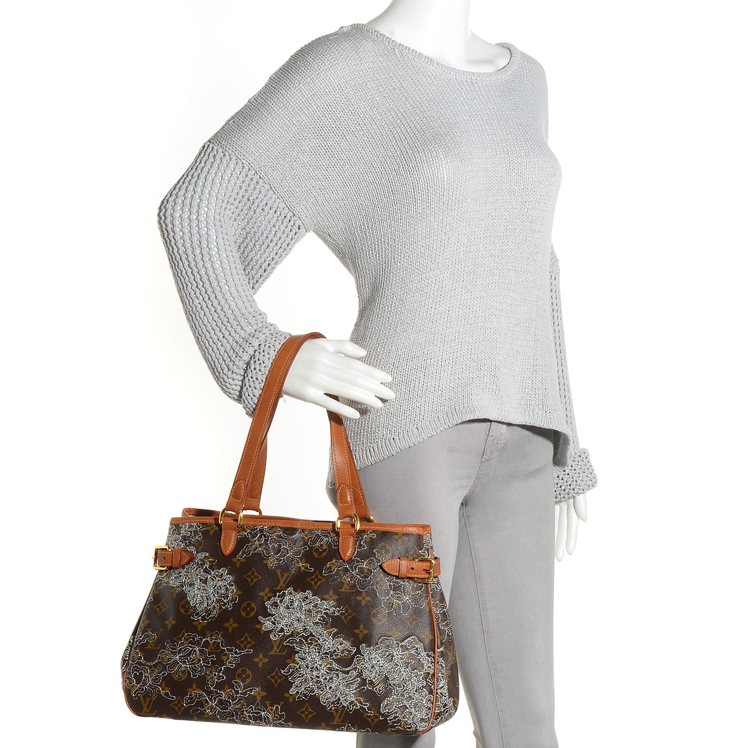 Louis Vuitton Monogram Dentelle Batignolles Horizontal Silver 2 of 7