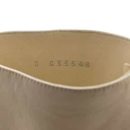 Chanel Lambskin Patent Calfskin Pearl Cap Toe Short Boots 38 Ivory Black 6 of 9