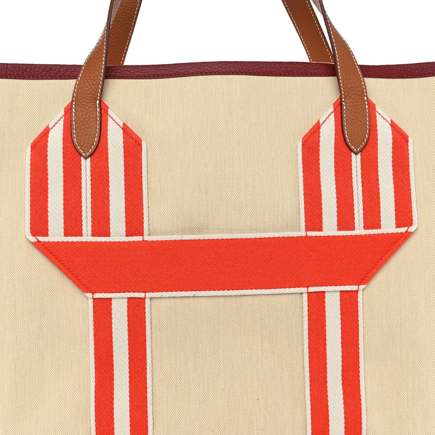 Canvas Taurillon Clemence Pursangle Tote Beton Gold Rouge H Capucine Beton