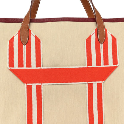 Hermes Canvas Taurillon Clemence Pursangle Tote Beton Gold Rouge H Capucine Beton 7 of 10