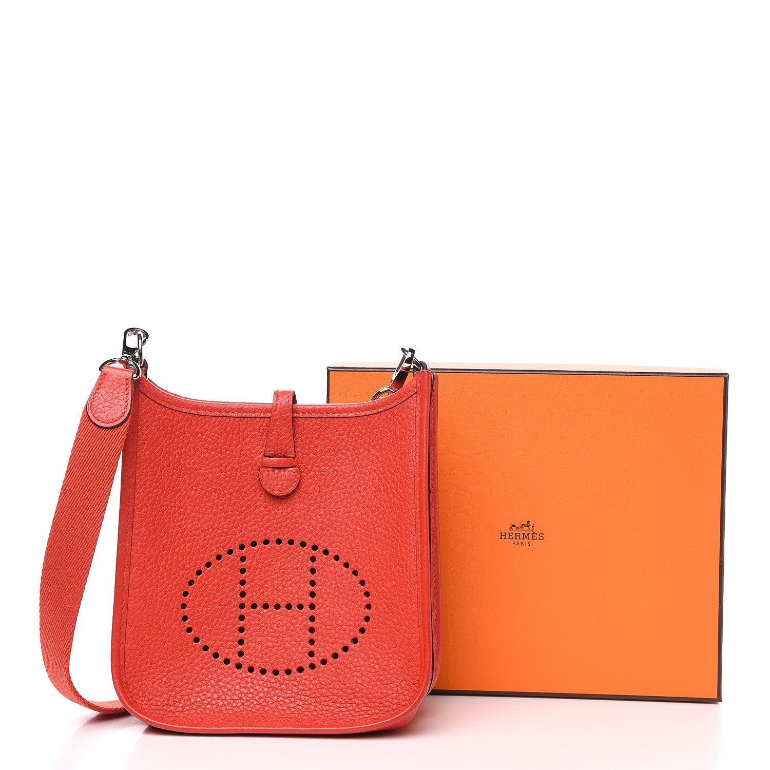 Hermes Taurillon Clemence Evelyne TPM Rouge Tomate 9 of 9