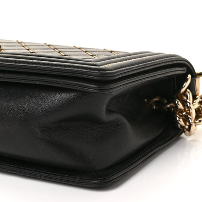 Chanel Lambskin Chain Quilted Medium Boy Flap Black 8 of 10