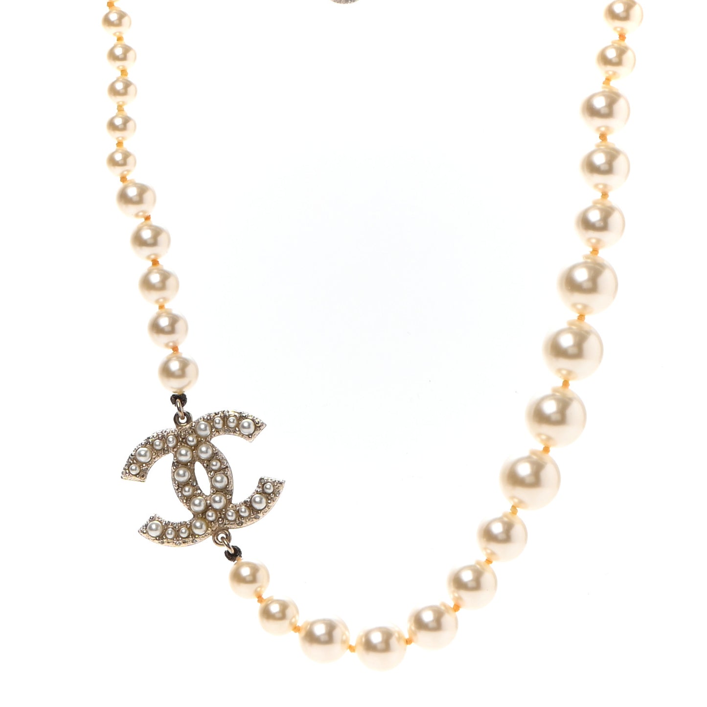 Pearl CC 100th Anniversary Necklace Light Gold