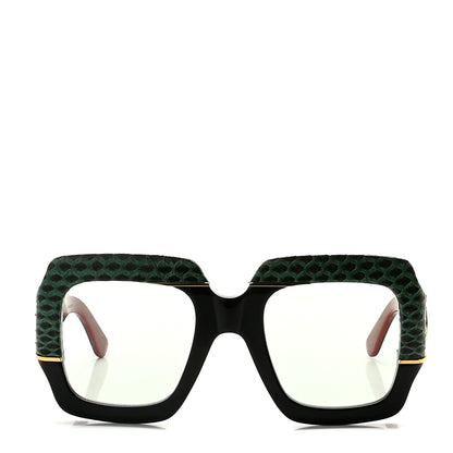 Gucci Snakeskin Acetate Square Sunglasses GG0484S Light Blue Black 2 of 8
