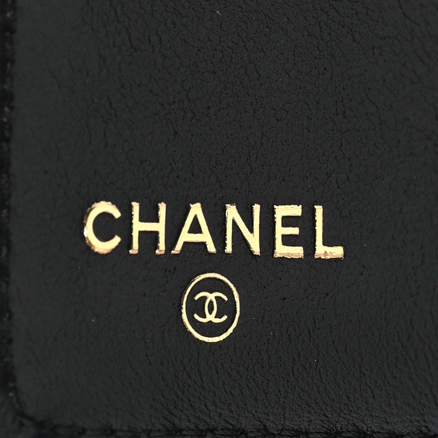 Lambskin Quilted CC Compact Bifold Wallet Black