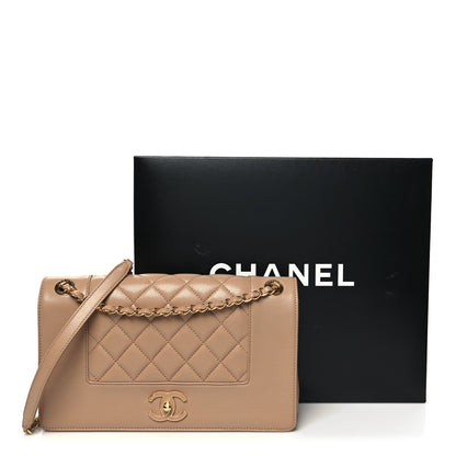 Chanel Sheepskin Quilted Vintage Mademoiselle Flap Beige 11 of 11