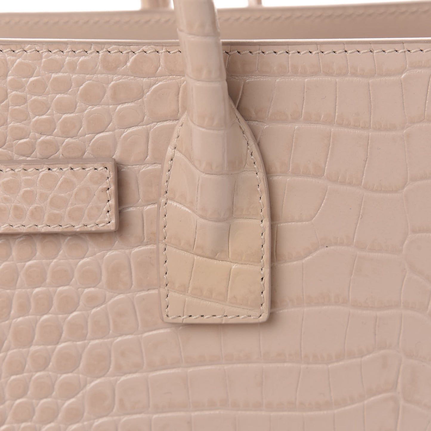 Calfskin Crocodile Embossed Baby Sac De Jour Rose Antic