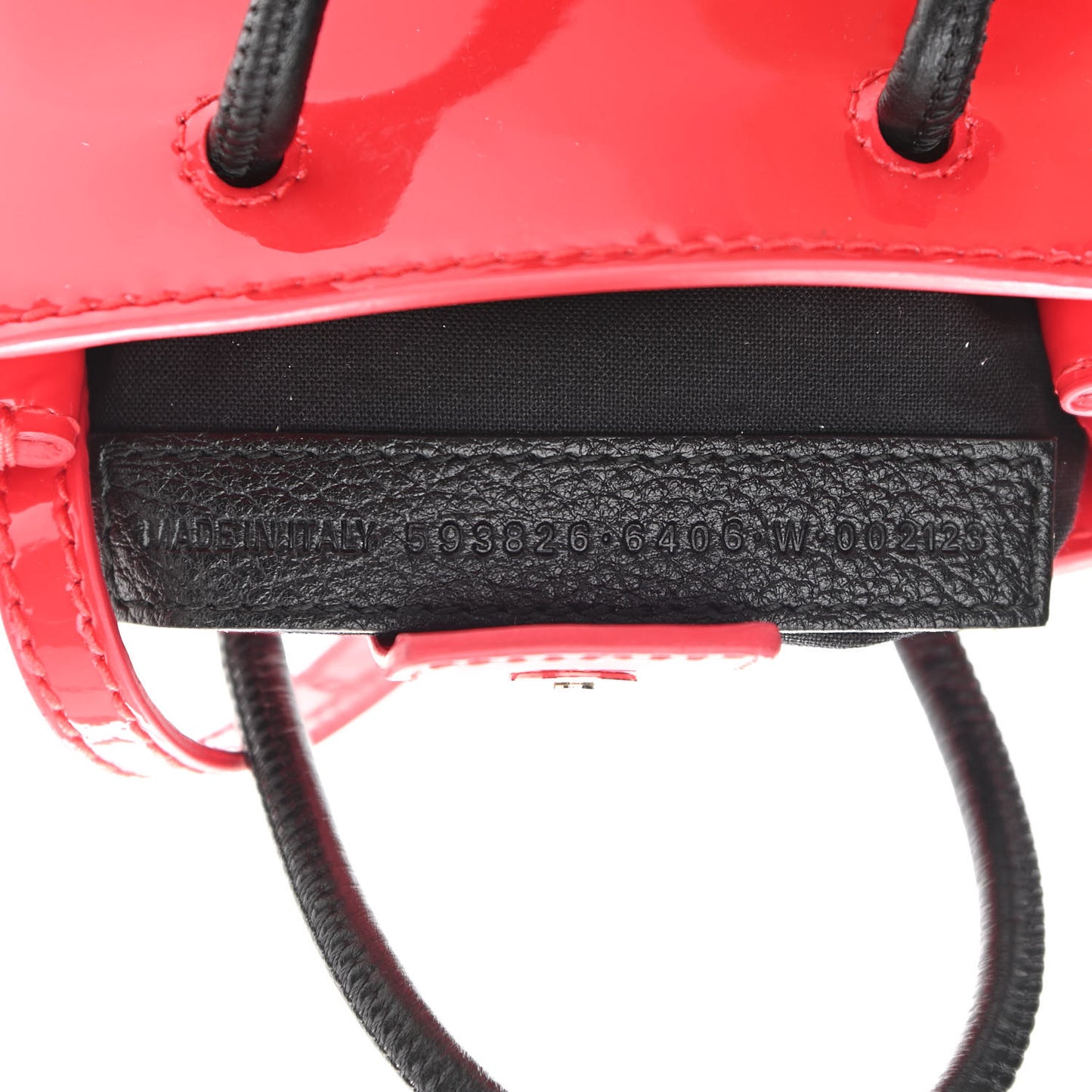 Patent Calfskin Logo Shopping Phone Holder Bag Bright Red
