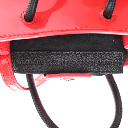 Balenciaga Patent Calfskin Logo Shopping Phone Holder Bag Bright Red 7 of 10