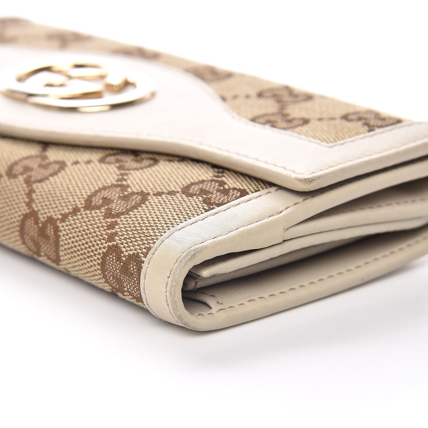 Monogram Margaux Calfskin Sukey Continental Organizer Wallet Beige Ebony Mystic White
