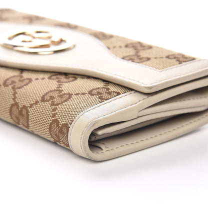 Gucci Monogram Margaux Calfskin Sukey Continental Organizer Wallet Beige Ebony Mystic White 10 of 16