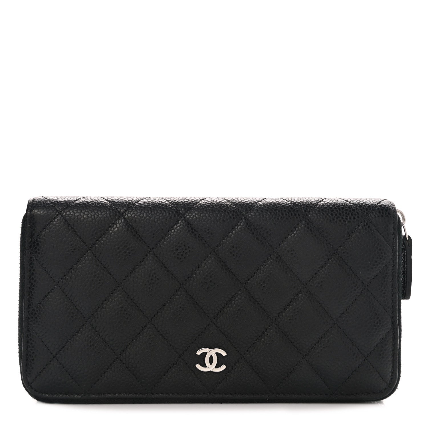 Chanel Caviar Quilted Large Gusset Zip Around Wallet Black 1 of 9