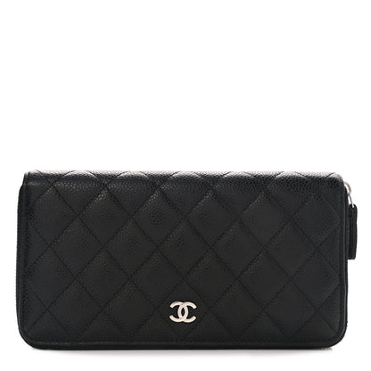 Chanel Caviar Quilted Large Gusset Zip Around Wallet Black 1 of 9