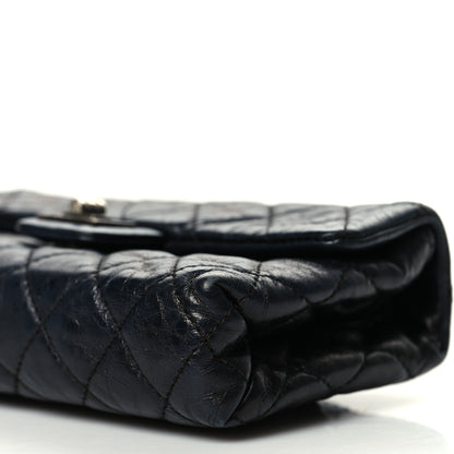 Chanel Glazed Aged Calfskin Quilted 2.55 Reissue Flap Belt Bag Clutch Black 10 of 13