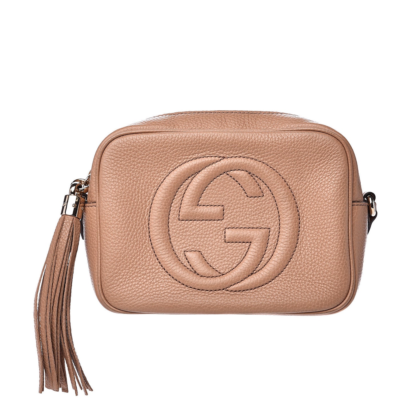 Pebbled Calfskin Small Soho Disco Bag Camelia