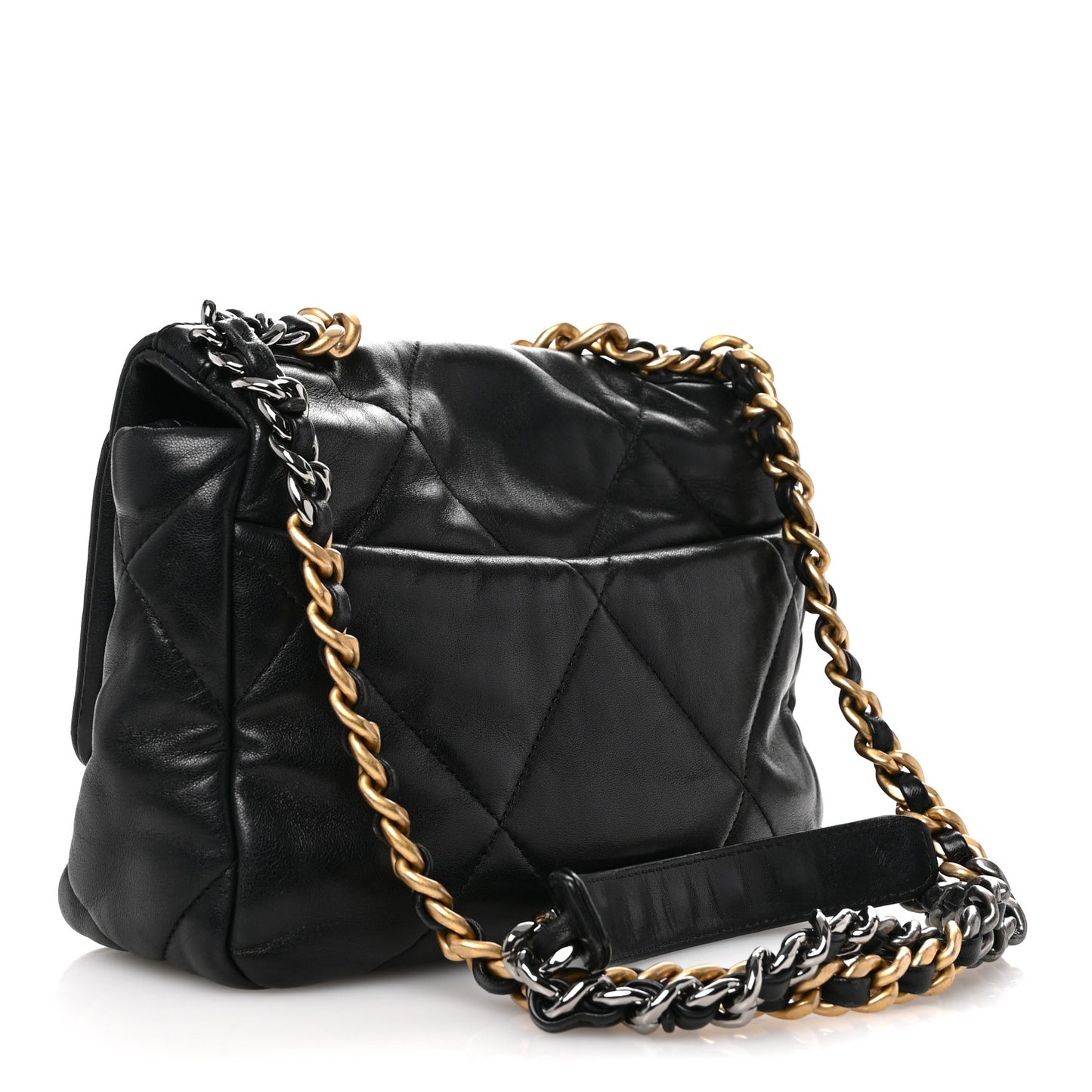Lambskin Quilted Medium Chanel 19 Flap Black