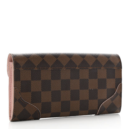 Louis Vuitton Damier Ebene Caissa Wallet Rose Ballerine 3 of 9